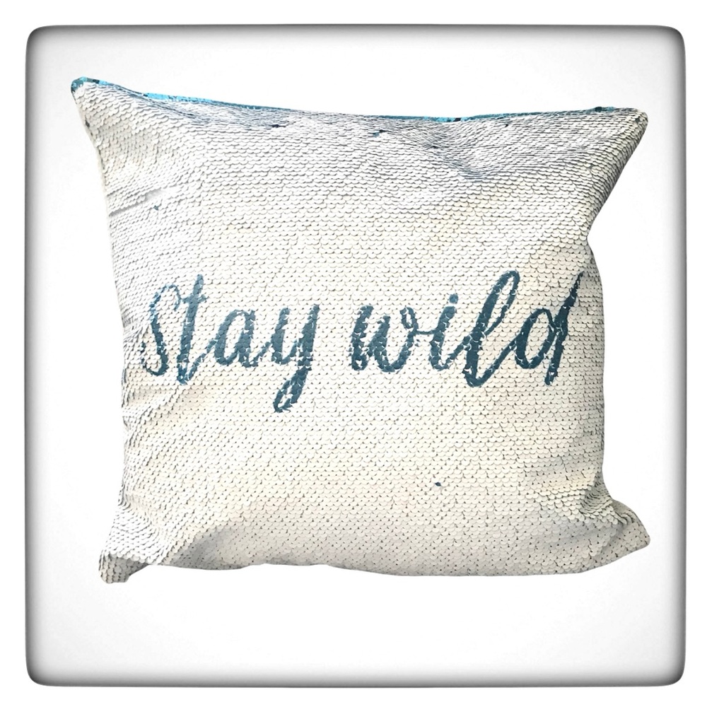 Stay Wild Accent Pillow Sequined Color Changing